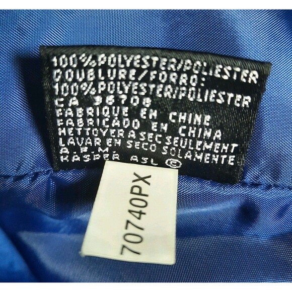 Kasper ASL 2 PC Set Women's Blue Blazer / Black Pants Suit Career Business 10P - Picture 5 of 10